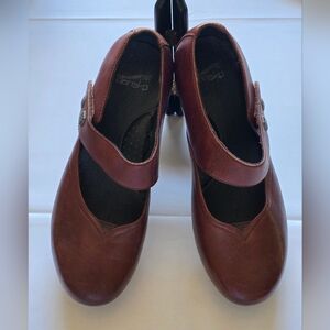 Dansko Chestnut Leather Mary Janes